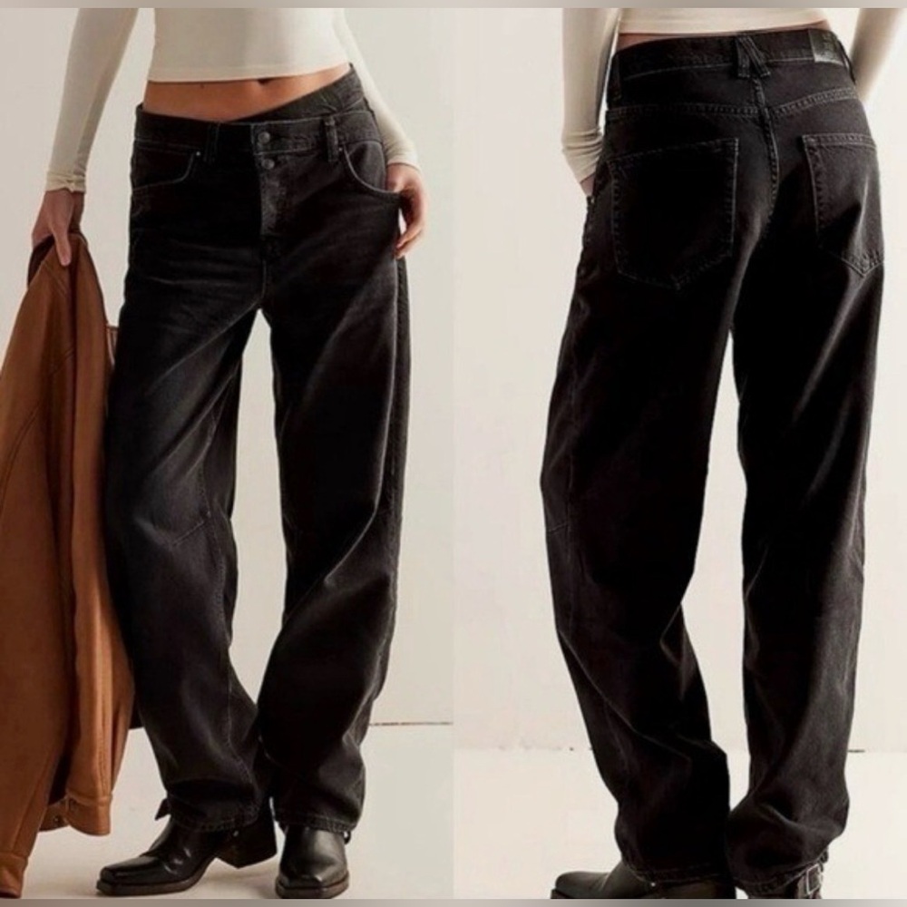 NWT We the Free Crossroads Mid Rise Slim Straight Black Size 30